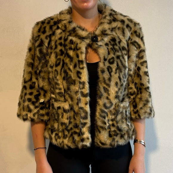 Elevenses Leopard Fur Coat - Picture 1 of 9